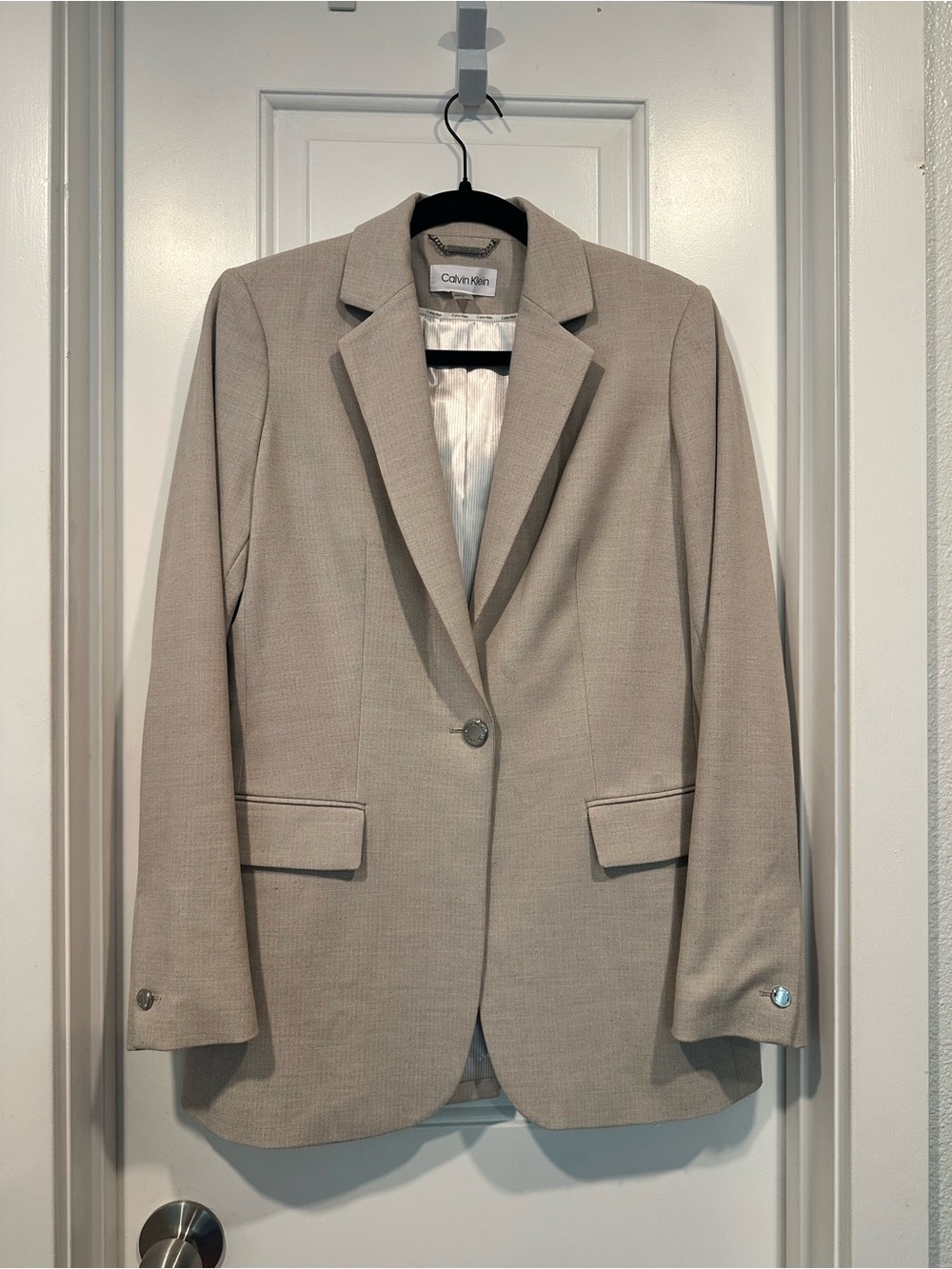 Calvin Klein Boyfriend Style Single-Button Blazer